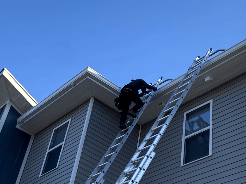 Heat tape installed along eaves in Aspen